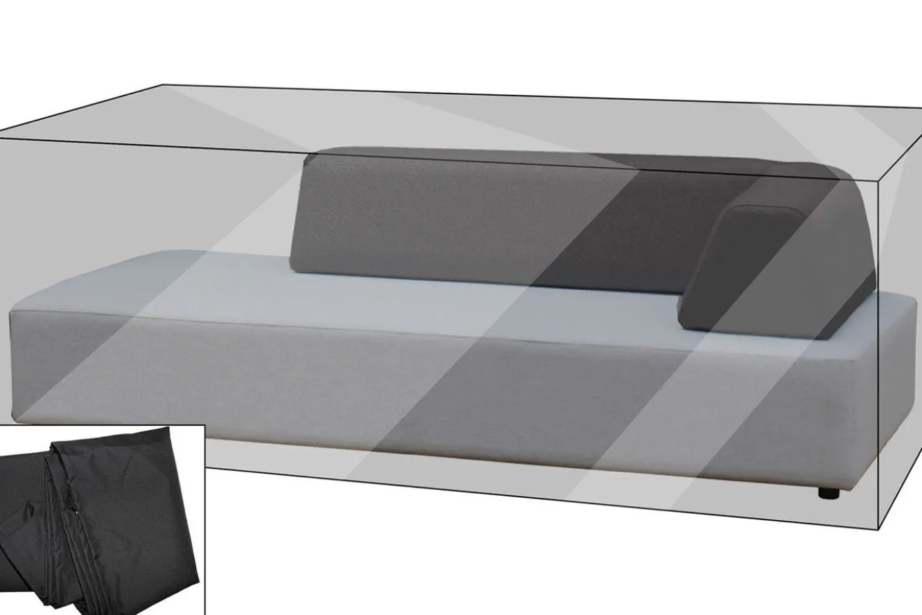 OUTFLEXX Premium Abdeckhaube für Lounge-Element, z.B. Maui Lounge, 107x212x65cm, wasserbeständig, schwarz