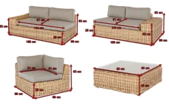 OUTFLEXX Premium Abdeckhaubenset für Lounge, z.B. 18853/ 20790/ 20907, 4,tlg., wasserbeständig, schwarz