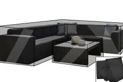 OUTFLEXX Premium Abdeckhaubenset, für Garten-Essgruppe, z.B. 18519, schwarz, 261x327x77cm + 2x 92x47x37cm, wasserbeständig