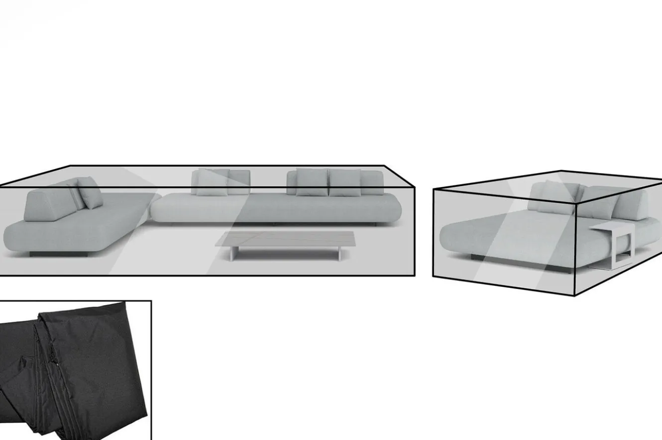 OUTFLEXX Premium Abdeckhauben Set für Lounge: 23582, schwarz, wasserbeständig