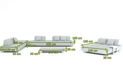 OUTFLEXX Premium Abdeckhauben Set für Lounge: 23582, schwarz, wasserbeständig