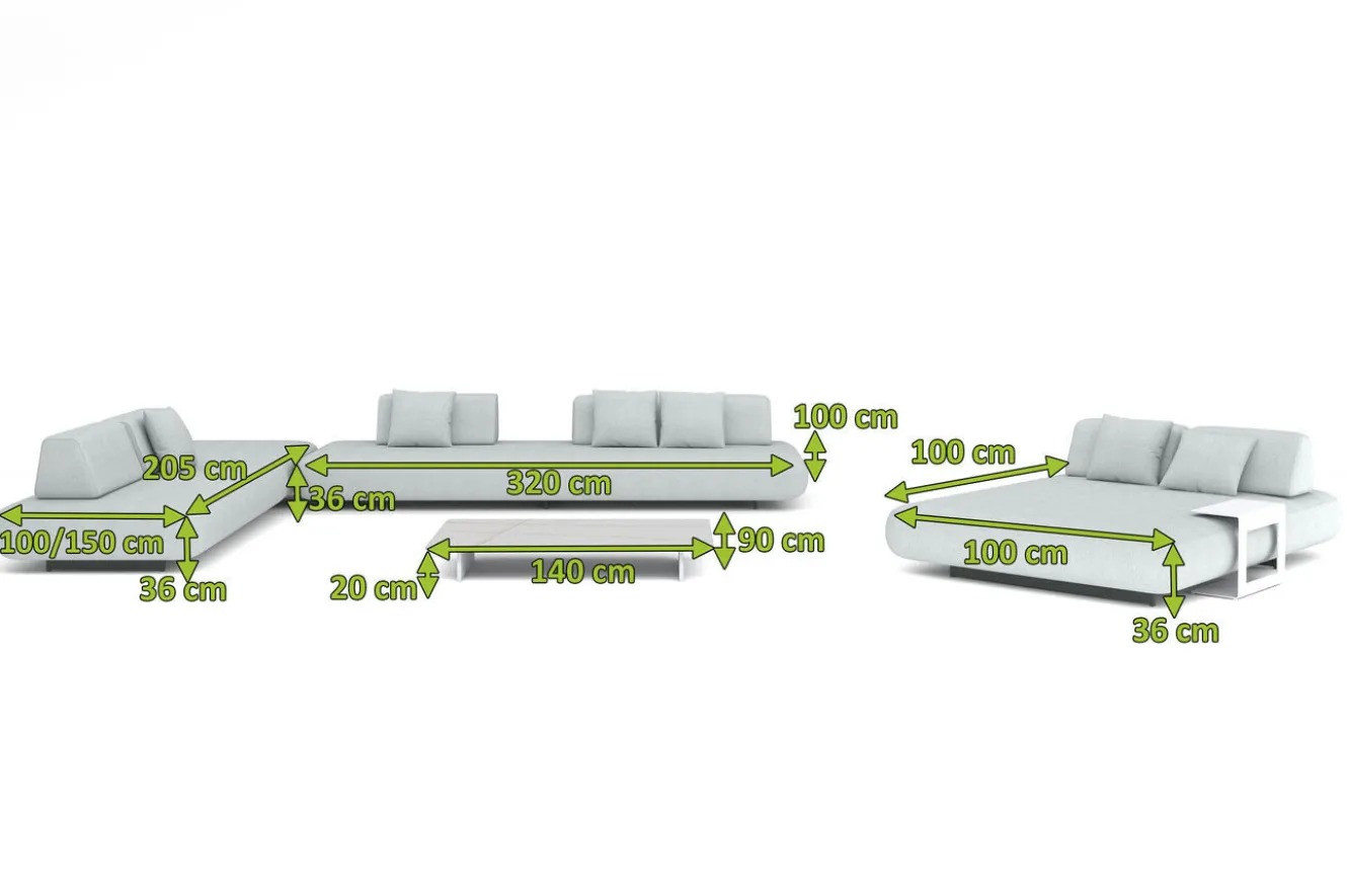 OUTFLEXX Premium Abdeckhauben Set für Lounge: 23582, schwarz, wasserbeständig