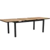 OUTFLEXX Premium Ausziehtisch, anthrazit matt, Alu/Teak, 180/240x100cm, automatischer Ausziehmechanismus