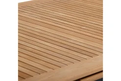 OUTFLEXX Premium Ausziehtisch, anthrazit matt, Alu/Teak, 180/240x100cm, automatischer Ausziehmechanismus