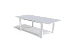 OUTFLEXX Premium Ausziehtisch, weiß, Alu/Glas, 180/240 x 100 cm, witterungsbeständig, hohe Belastbarkeit