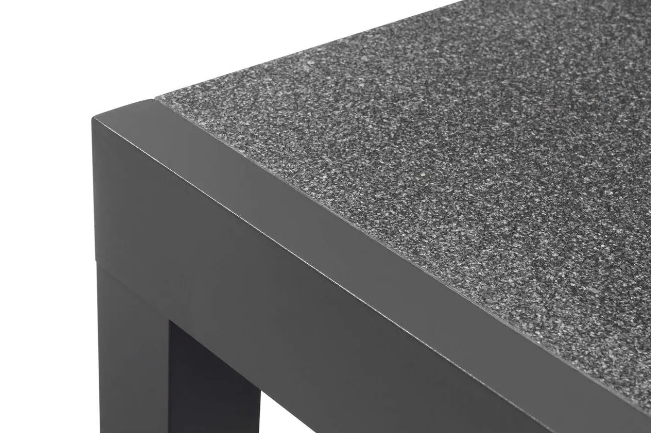 OUTFLEXX Premium Ausziehtisch, anthrazit matt, Alu/Spraystone, Tischplatte 160/260 x 100 cm, pulverbeschichtet, höhenverstellbare Füße
