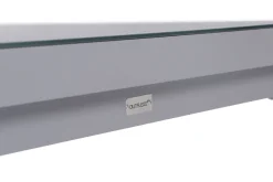OUTFLEXX Premium Garten-Essgruppe, silber/grau, Alu/Textilene, Ausziehtisch 180/240 x 100 cm, 6 Stapelsessel