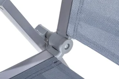 OUTFLEXX Premium Garten-Essgruppe, silber/grau, Alu/Textilene, Ausziehtisch 180/240 x 100 cm, 6 Stapel-, 2 Klappstühle