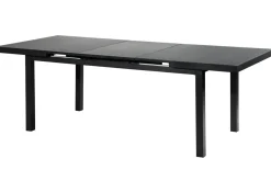 OUTFLEXX Premium Garten-Essgruppe, OUTFLEXX® anthrazit matt, Alu/Textilene, Tisch 180/240x100cm, 4 Stapel-, 2 Klappstühle