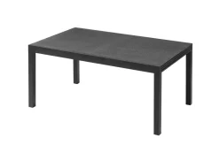 OUTFLEXX Premium Garten-Essgruppe, anthrazit/grau, Alu / Spraystone / Textilene, Tisch 160/260 x 100 cm, 6 Klappstühle