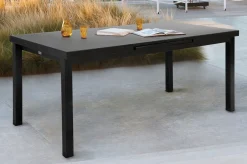 OUTFLEXX Premium Garten-Essgruppe, anthrazit/grau, Alu/Textilene, Ausziehtisch 180/240x100cm, 6 Stapelsessel