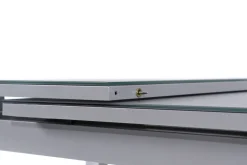 OUTFLEXX Premium Garten-Essgruppe, silber/grau, Alu/Textilene, Ausziehtisch 180/240 x 100 cm, 4 Stapel-, 2 Klappstühle