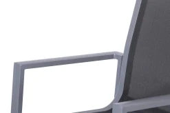 OUTFLEXX Premium Garten-Essgruppe, silber/grau, Alu/Textilene, Ausziehtisch 180/240 x 100 cm, 4 Stapel-, 2 Klappstühle