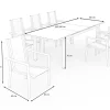 OUTFLEXX Premium Garten-Essgruppe, silber/grau, Alu/Textilene, Ausziehtisch 180/240 x 100 cm, 8 Stapelsessel