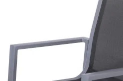 OUTFLEXX Premium Garten-Essgruppe, silber/grau, Alu/Textilene, Ausziehtisch 180/240 x 100 cm, 8 Stapelsessel