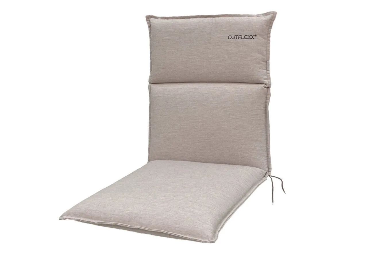 OUTFLEXX Premium Garten-Essgruppe, anthrazit matt/schwarz/natur, Alu/Spraystone, Tisch 160/260 x 100 cm, 6 Stapelsessel inkl. 6 Auflagen