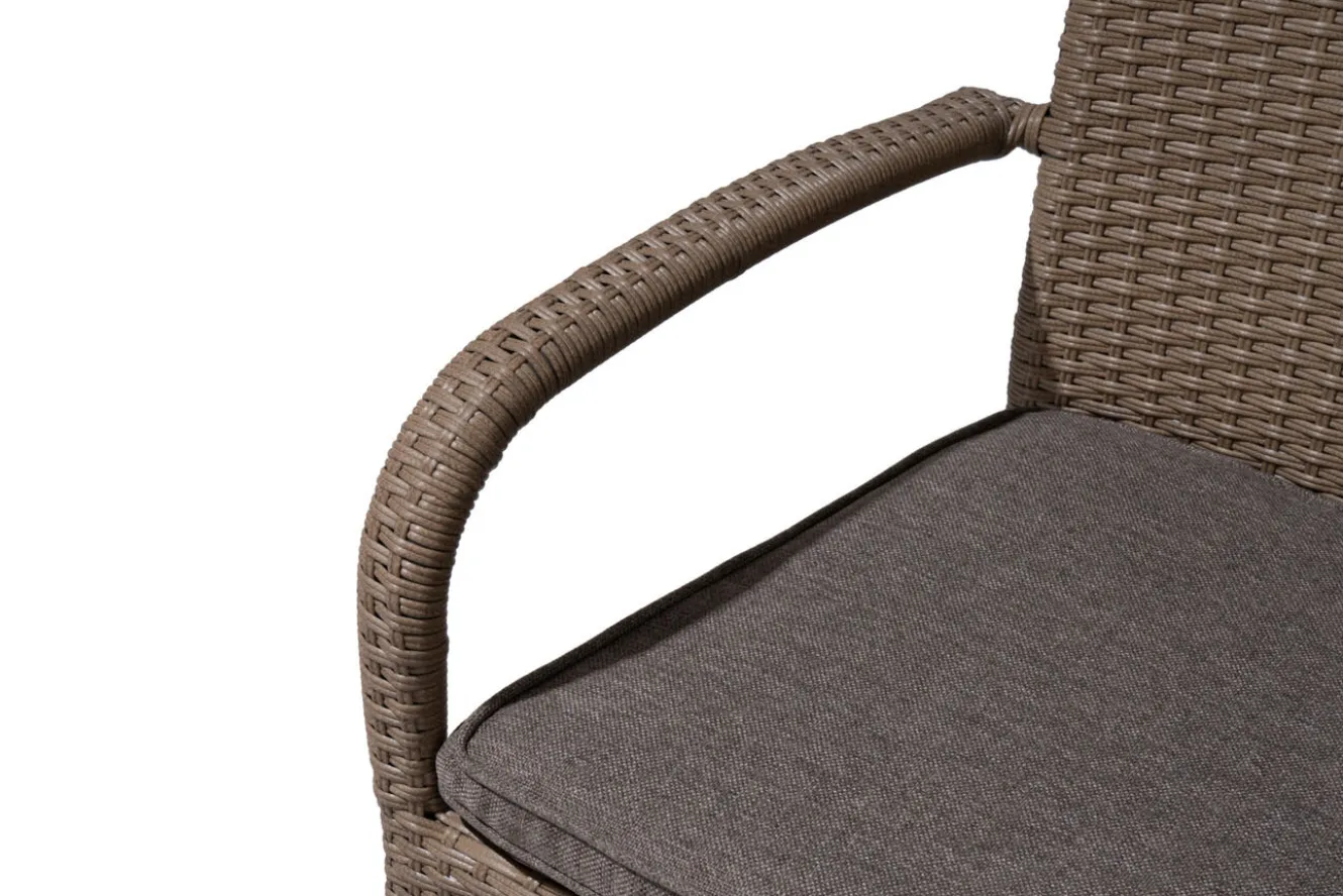 OUTFLEXX Rabida Basic Stapelstuhl, champagner-meliert, Polyrattan, 64 x 56 x 92 cm, inkl. Polster