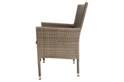 OUTFLEXX Rabida Basic Stapelsessel, champagner-meliert, Polyrattan, 59 x 62 x 92 cm, inkl. Polster