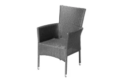 OUTFLEXX Rocking Basic Stapelsessel, grau/braun-meliert, Polyrattan, 59 x 62 x 92 cm, inkl. Polster