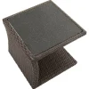 OUTFLEXX Rocking Beistelltisch, grau/braun-meliert, Polyrattan, 50x45x50 cm, Glasplatte in Steinoptik
