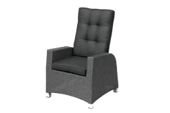 OUTFLEXX Rocking Comfort Dining / Lounge Sessel, grau/braun-meliert, Polyrattan, verstellbar