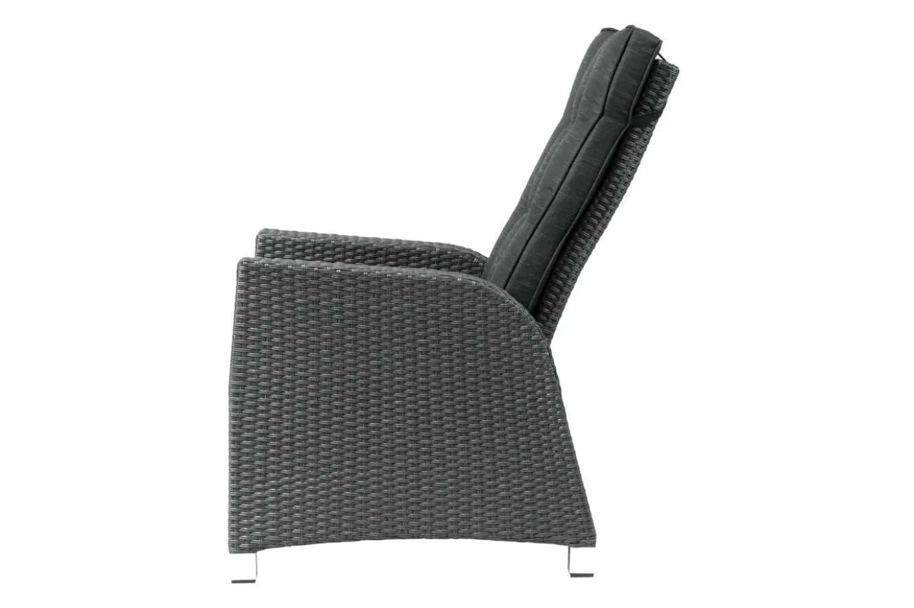 OUTFLEXX Rocking Comfort Dining / Lounge Sessel, grau/braun-meliert, Polyrattan, verstellbar