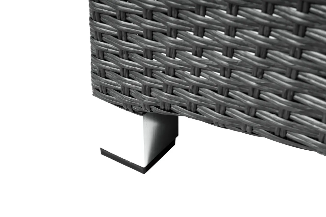 OUTFLEXX Rocking Comfort Dining / Lounge Sessel, grau/braun-meliert, Polyrattan, verstellbar