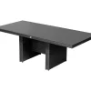 OUTFLEXX Rocking Dining Tisch, grau/braun-meliert, Polyrattan, 220 x 100 cm, Glasplatte in Steinoptik