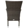 OUTFLEXX Rocking Garten-Essgruppe, grau/braun-meliert, Polyrattan, Tisch 90 x 90 cm, 4 Stapelsessel, Glasplatte in Steinoptik