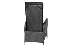 OUTFLEXX Rocking Garten-Essgruppe, grau/braun-meliert, Polyrattan, Tisch 180 x 110 cm, 4 Sessel