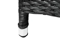 OUTFLEXX Rocking Garten-Essgruppe, grau/braun-meliert, Polyrattan, Tisch 180 x 110 cm, 4 Sessel