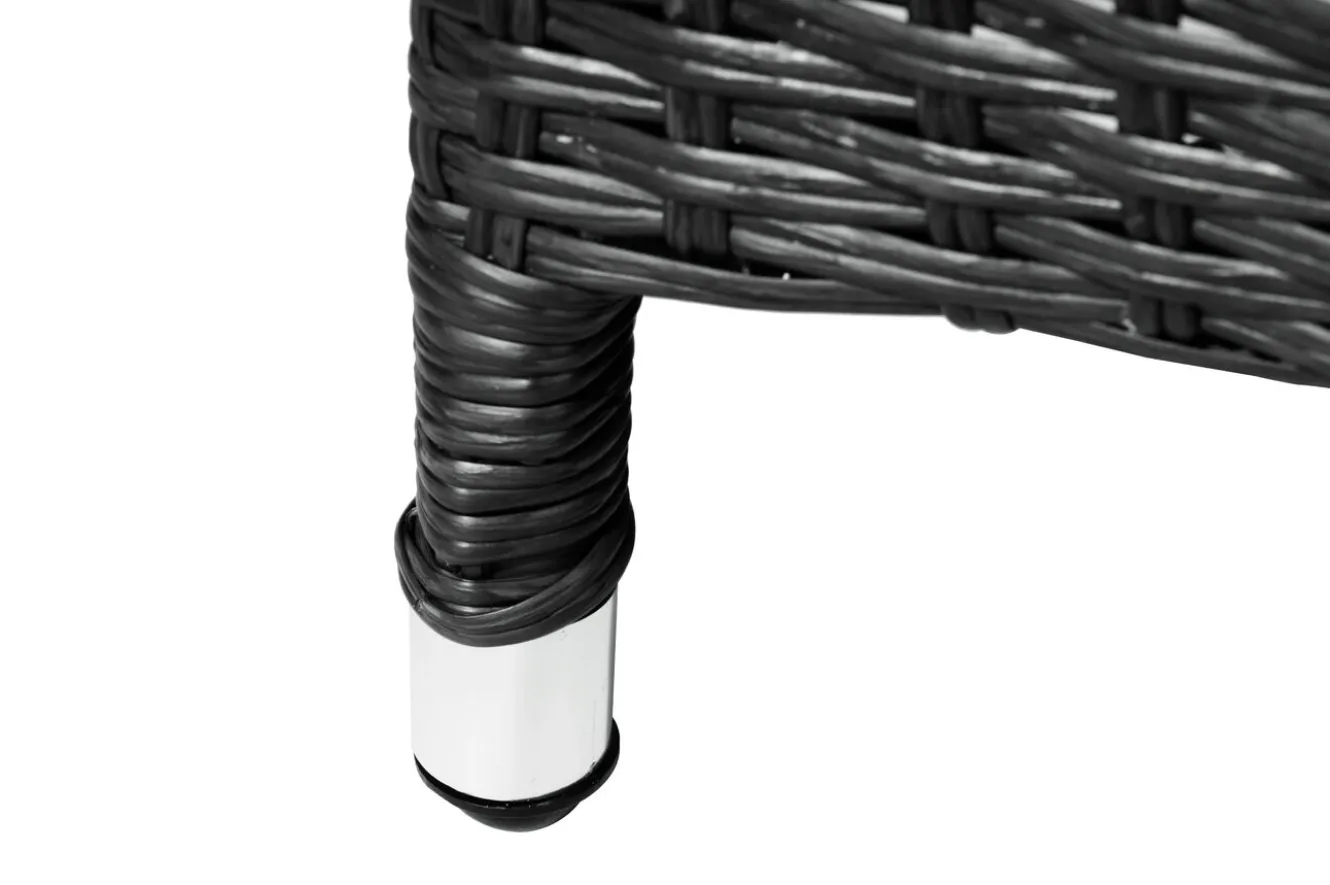 OUTFLEXX Rocking Garten-Essgruppe, grau/braun-meliert, Polyrattan, Tisch 180 x 110 cm, 4 Sessel