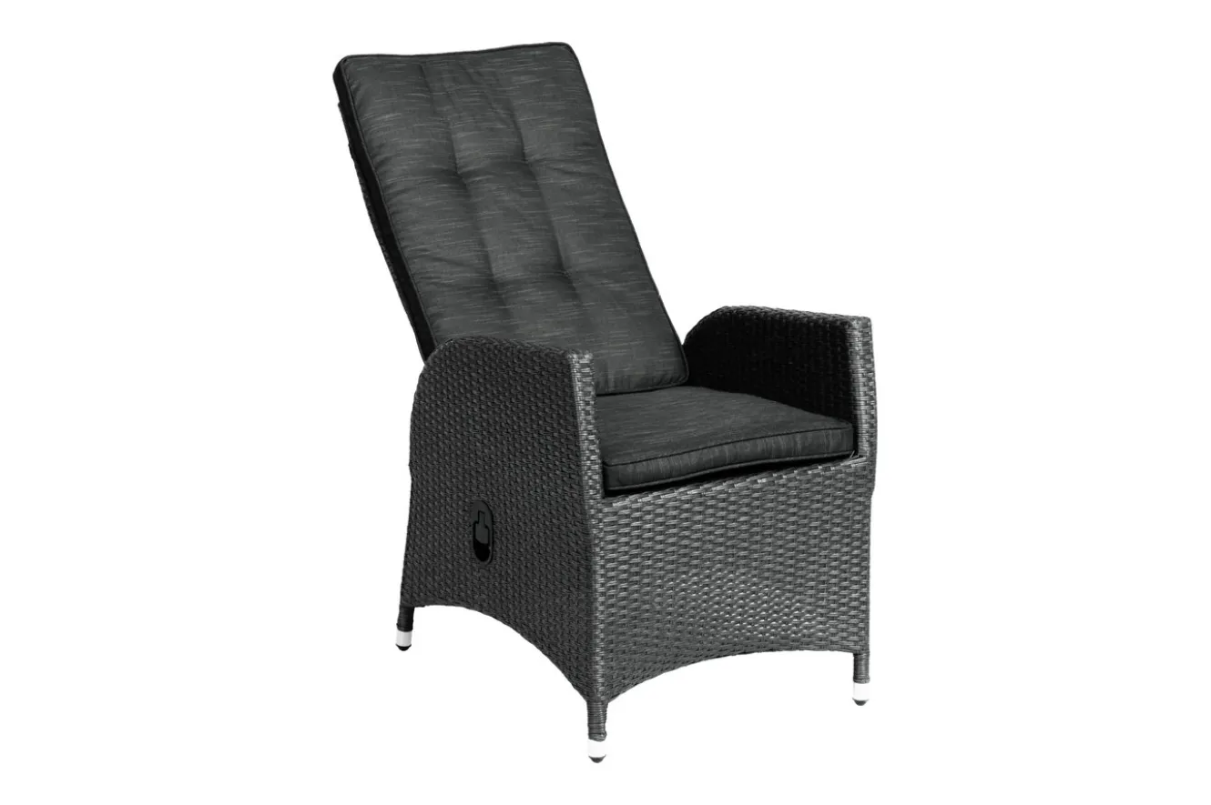 OUTFLEXX Rocking Gartensessel, verstellbar, inkl. Polster, Polyrattan, 60x68x110 cm