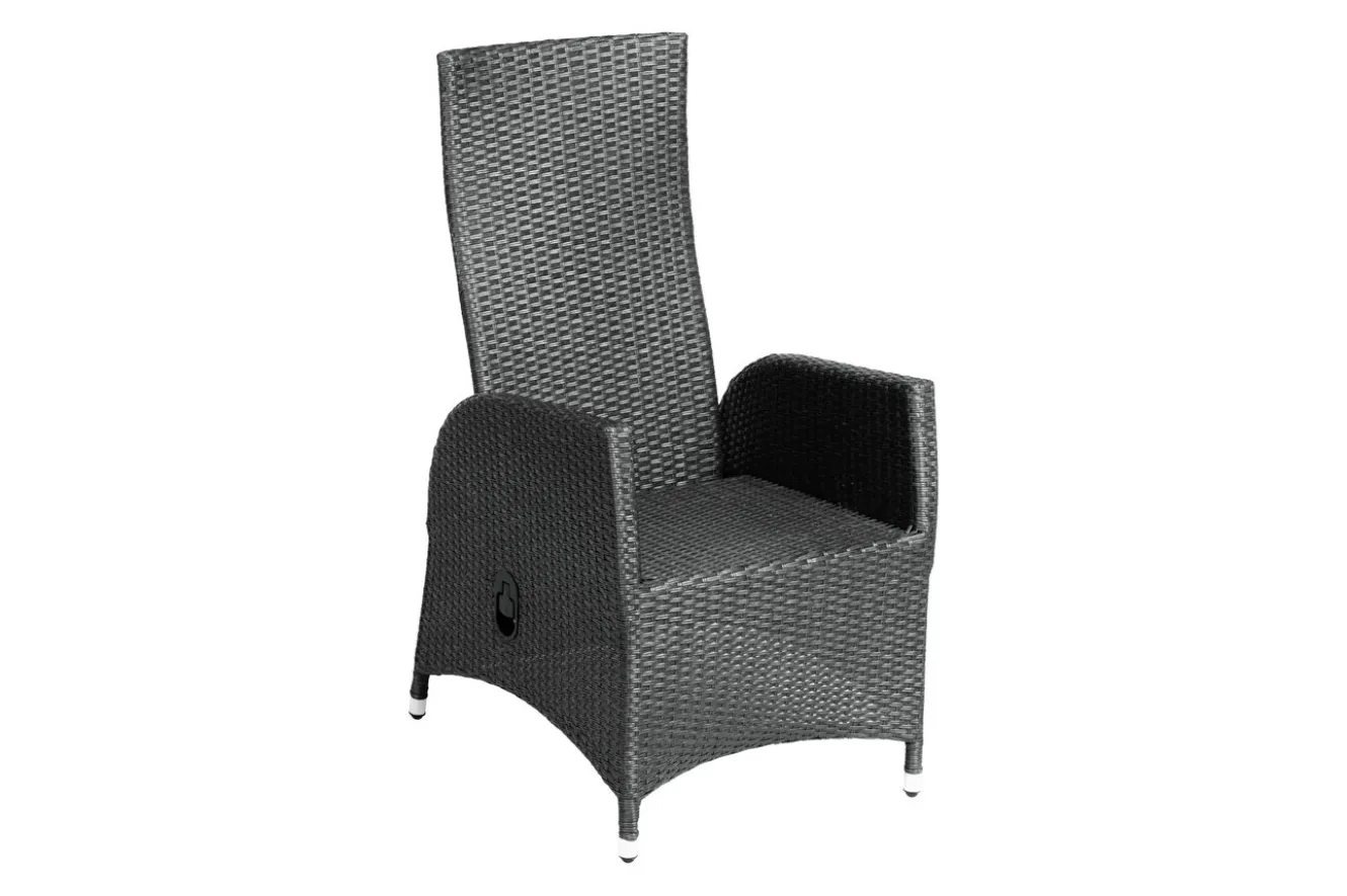 OUTFLEXX Rocking Gartensessel, verstellbar, inkl. Polster, Polyrattan, 60x68x110 cm