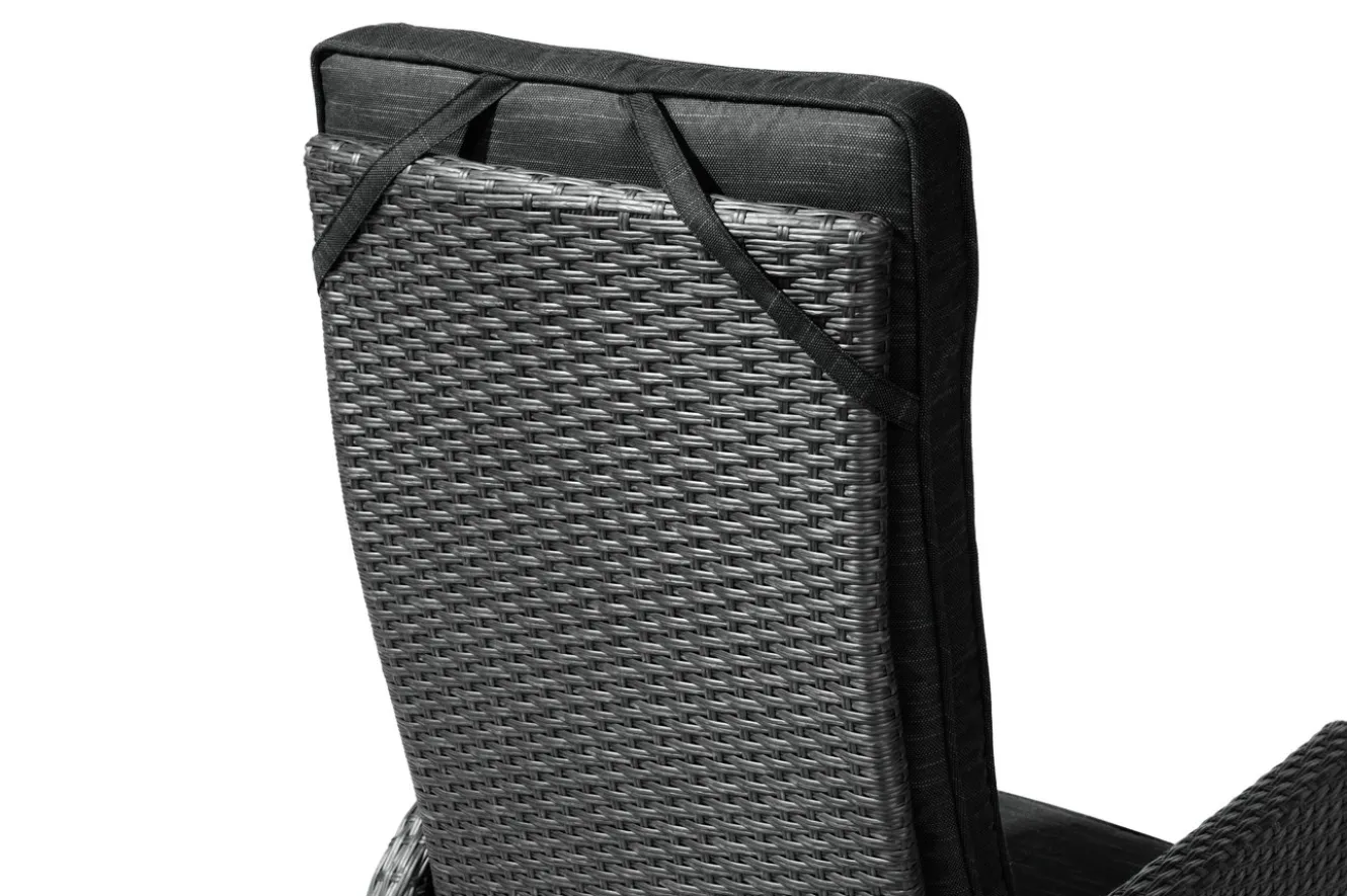 OUTFLEXX Rocking Gartensessel, verstellbar, inkl. Polster, Polyrattan, 60x68x110 cm