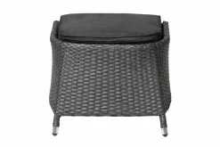 OUTFLEXX Rocking Hocker, grau/braun-meliert, Polyrattan, 56x54x41 cm, zu Dining Sessel, inkl. Polster