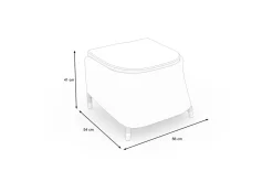 OUTFLEXX Rocking Hocker, grau/braun-meliert, Polyrattan, 56x54x41 cm, zu Dining Sessel, inkl. Polster