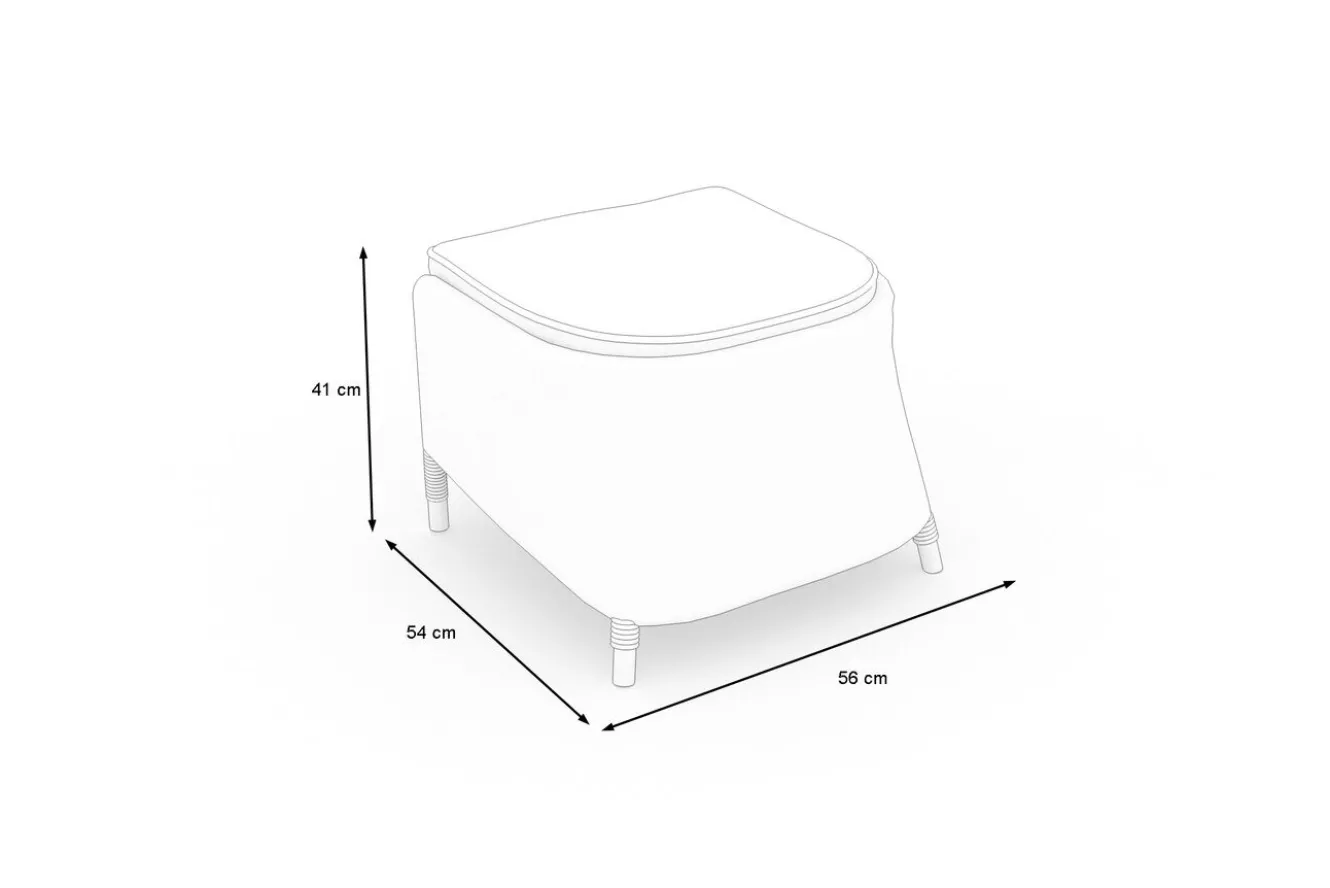 OUTFLEXX Rocking Hocker, grau/braun-meliert, Polyrattan, 56x54x41 cm, zu Dining Sessel, inkl. Polster