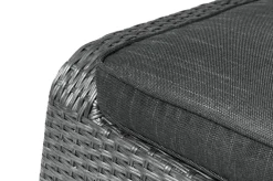 OUTFLEXX Rocking Hocker, grau/braun-meliert, Polyrattan, 71x45x56 cm, zu Loungesessel, inkl. Polster