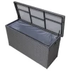 OUTFLEXX Rocking Kissenbox, grau/braun-meliert, Polyrattan, 145x58x73 cm, inkl. Inlay