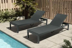 OUTFLEXX Rollliege, anthrazit matt, Aluminium, 193x60x32,5cm, Rückenlehne verstellbar
