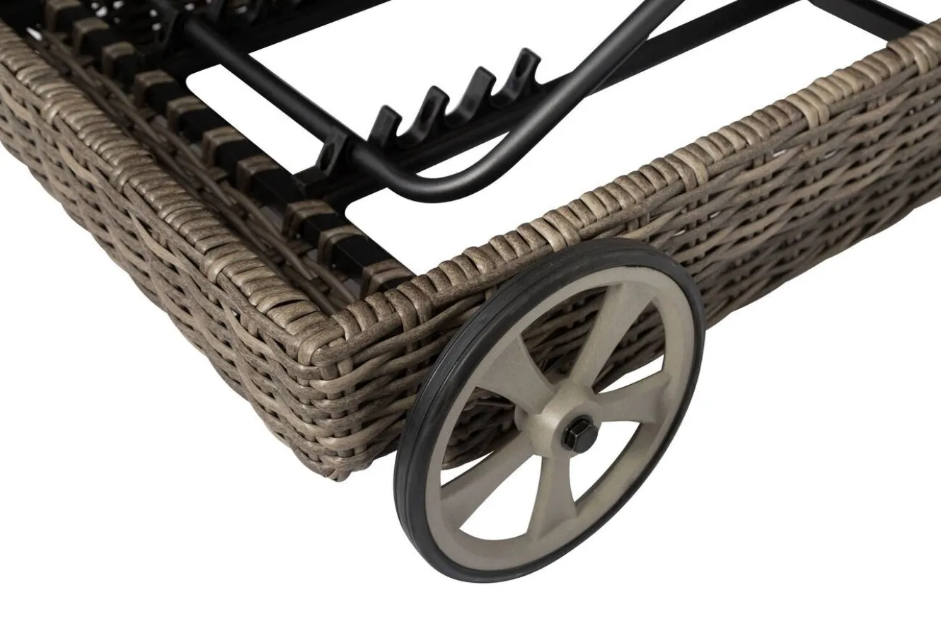 OUTFLEXX Rollliege, grau, Polyrattan, 200x70x27,5cm, Rückenlehne 5-fach verstellbar
