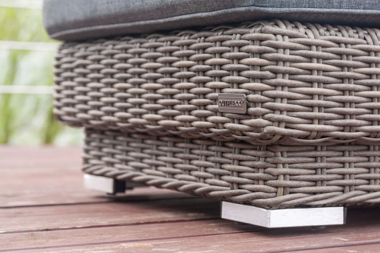 OUTFLEXX Rollliege, grau, Polyrattan, 200x70x27,5cm, Rückenlehne 5-fach verstellbar