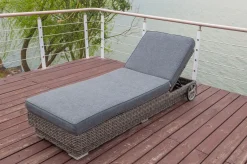 OUTFLEXX Rollliege, grau, Polyrattan, 200x70x27,5cm, Rückenlehne 5-fach verstellbar