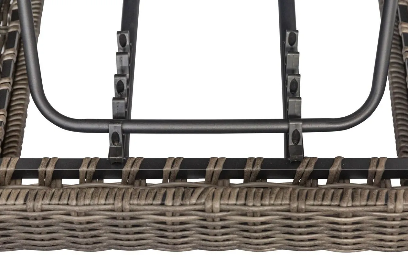 OUTFLEXX Rollliege, grau, Polyrattan, 200x70x27,5cm, Rückenlehne 5-fach verstellbar