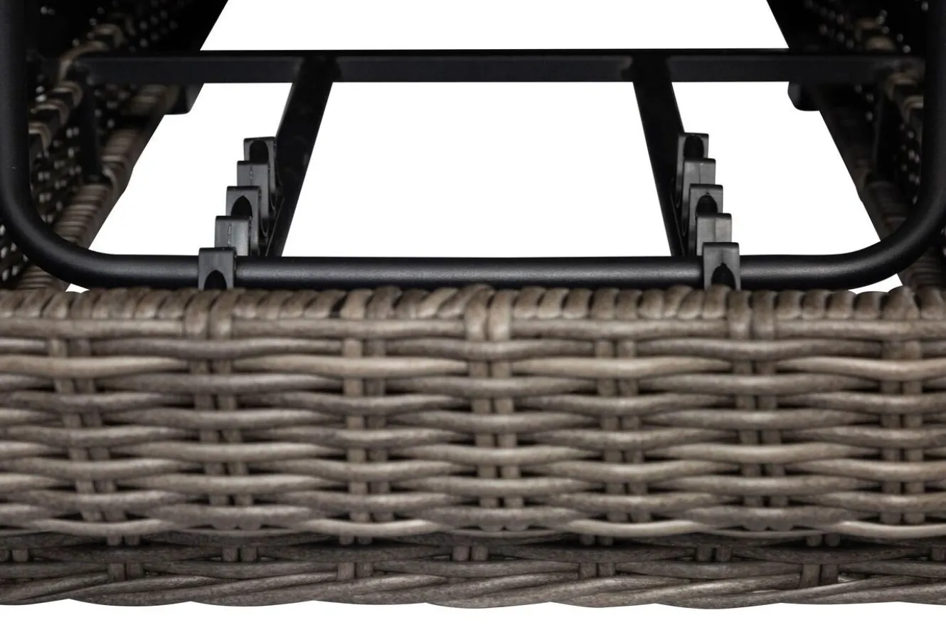 OUTFLEXX Rollliege, grau, Polyrattan, 200x70x27,5cm, Rückenlehne 5-fach verstellbar