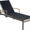 OUTFLEXX Rollliege, schwarz, Edelstahl/Textilene, mit Gasfeder, 195,5x74x35cm