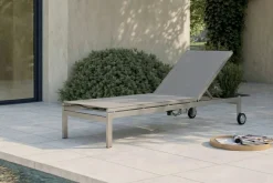 OUTFLEXX Rollliege, silber, Edelstahl/Textilene,mit verstellbarer Rückenlehne, 210 x 70 cm