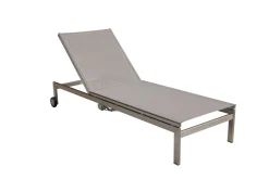 OUTFLEXX Rollliege, silber, Edelstahl/Textilene,mit verstellbarer Rückenlehne, 210 x 70 cm