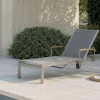 OUTFLEXX Rollliege, silber, Edelstahl/Textilene, mit Gasfeder, 195,5x74x35cm